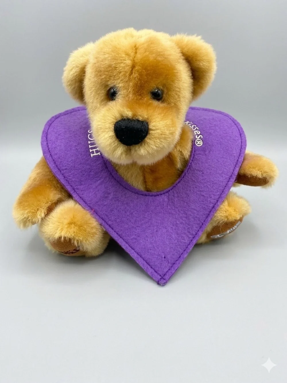 Vintage Hersheys kisses teddy bear plush Purple Heart bib removable rare